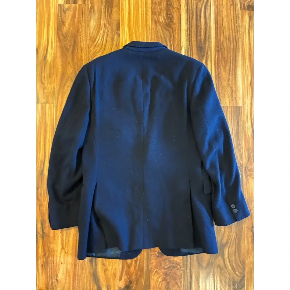 Roger Stuart Couture Collection Navy Blue 100% Cashmere Blazer Sport Coat 43R